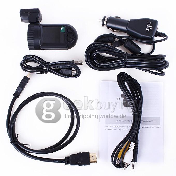 Mini 0801 Ambarella Box Car DVR with A2S60 OV2710 1080P GPS 1.5 Inch Screen 135 Degree Lens Angle - Black