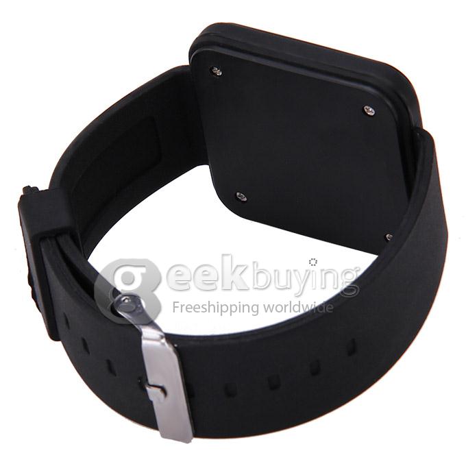 Unisex Rubber Band LED Digital Wrist Watch Timepiece with Touch Button for Women / Men - Black