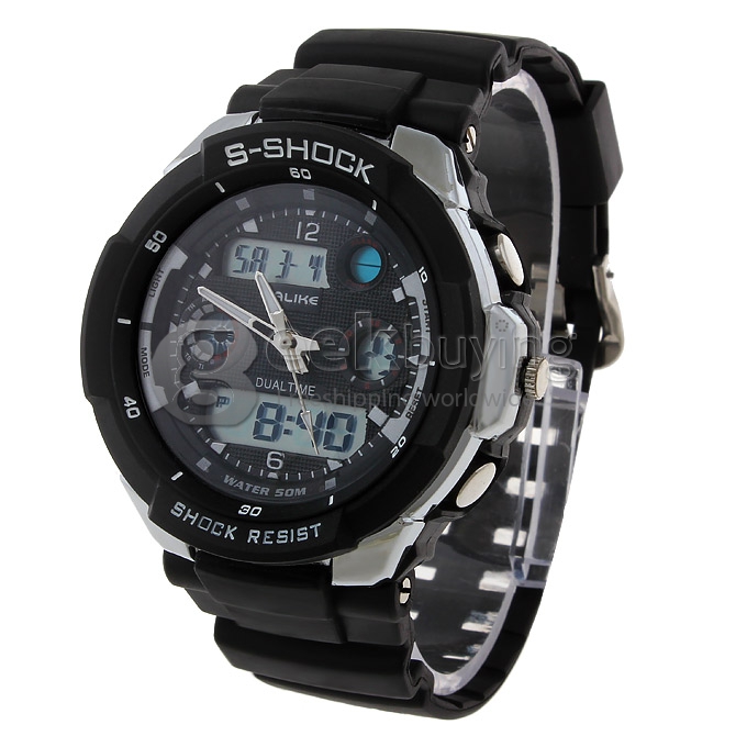 ALIKE AK1170 Plastic 50 Meters Waterproof Sport Utility Watch - Black