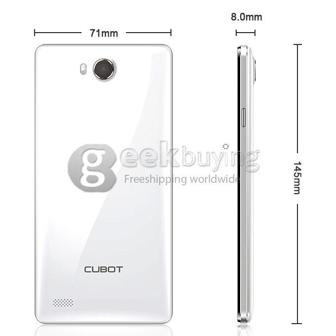 CUBOT S208 MTK6582 Quad Core 1.3GHz 5.0 Inch Android 4.2 OS Smartphone 1GB RAM 16GB ROM 8.0MP 3G/OTG With Leather Case - White