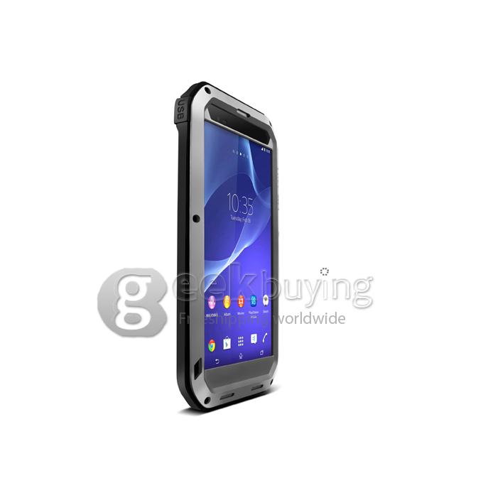 Love Mei Shock Water Proof Heavy Duty Rugged Aluminum Metal Cover Case for SONY Xperia T2 Ultra - Silver