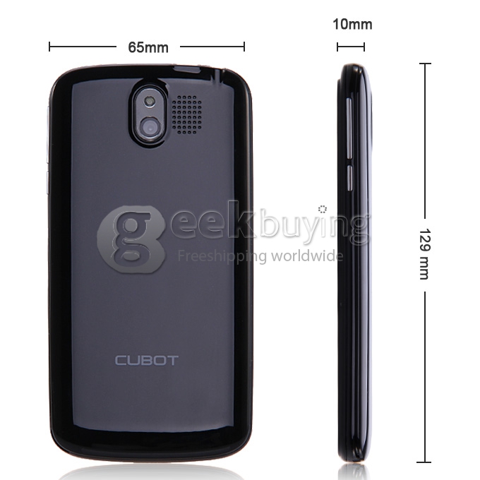 CUBOT GT95 MTK6572W 1.3GHz Dual Core 1.3GHz 4.0Inch Android 4.2 OS Smartphone 512MB RAM 4G ROM WVGA Capacitive Touch Screen 5.0MP 3G - Black
