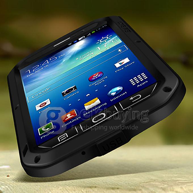 Love Mei Shock Water Proof Heavy Duty Rugged Aluminum Metal Cover Case For Galaxy Mega 5.8 i9150 - Black
