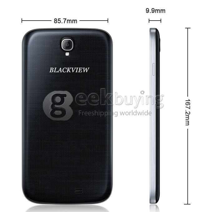 Blackview JK809 MTK6589T Quad Core 1.5Ghz 6.0 Inch Android 4.2 OS Smart Phone 1GB RAM 8GB ROM HD Screen 12.6MP Camera - Dark Blue