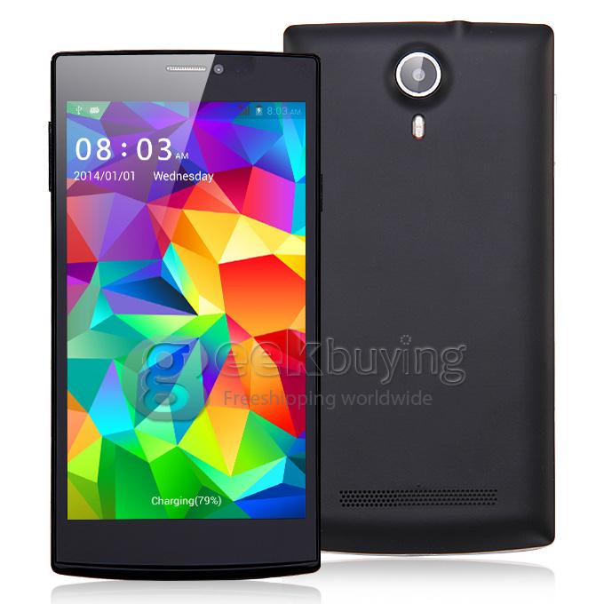 JIAKE V5 MTK6572W Dual Core 1.3GHz 5.5 Inch Android 4.2 Smartphone 512M RAM 4G ROM QHD Screen GPS 3G - Black