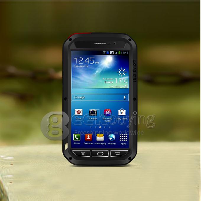 Love Mei Shock Water Proof Heavy Duty Rugged Aluminum Metal Cover Case For Galaxy Mega 5.8 i9150 - Black