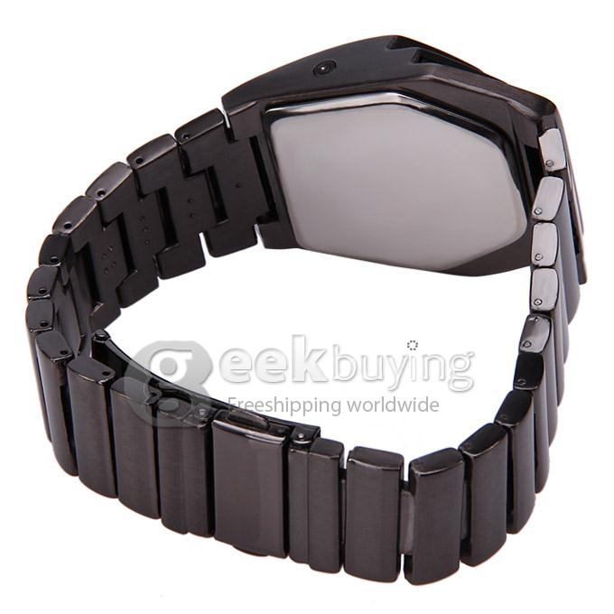 Stylish Unisex Snake Head LED Watch Wristwatch Timepiece with Stainless Steel Band