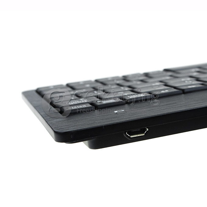 7 inch Aluminum Rechargeable Bluetooth Wireless Mini Slim Keyboard For Android Tablet PC Black
