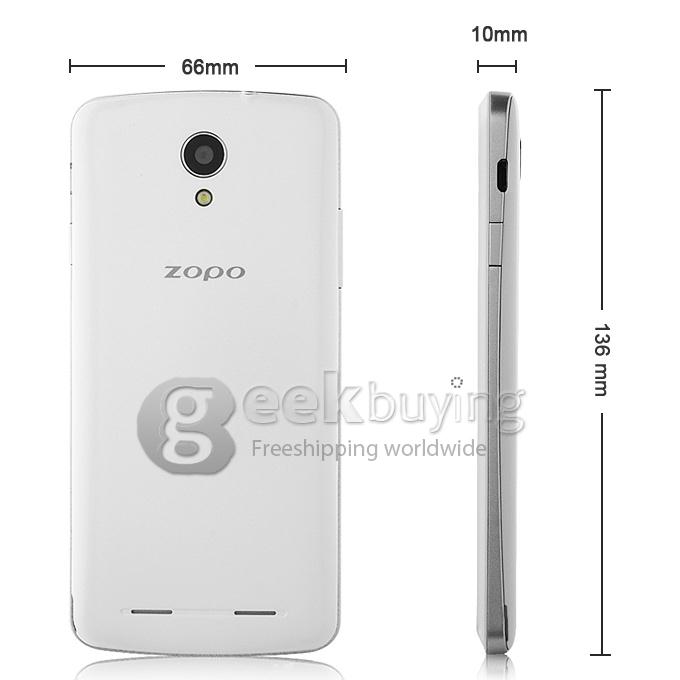 ZOPO ZP590 MTK6582M Quad Core 1.3GHz 4.5 Inch Android 4.4 OS Smartphone 512MB RAM 4GB ROM 3G GPS QHD Screen - White