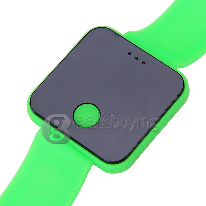 Unisex Rubber Band LED Digital Wrist Watch Timepiece with Touch Button for Women / Men - Green