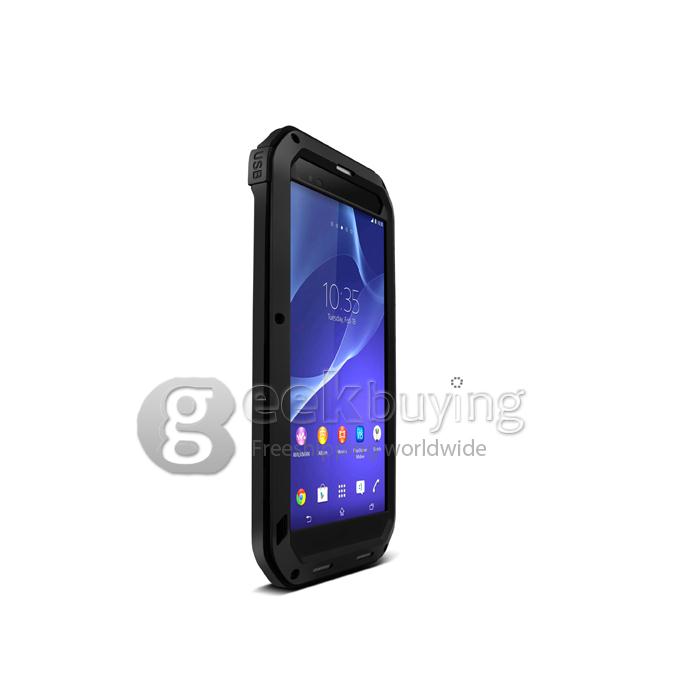 Love Mei Shock Water Proof Heavy Duty Rugged Aluminum Metal Cover Case for SONY Xperia T2 Ultra - Black