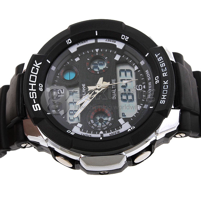 ALIKE AK1170 Plastic 50 Meters Waterproof Sport Utility Watch - Black