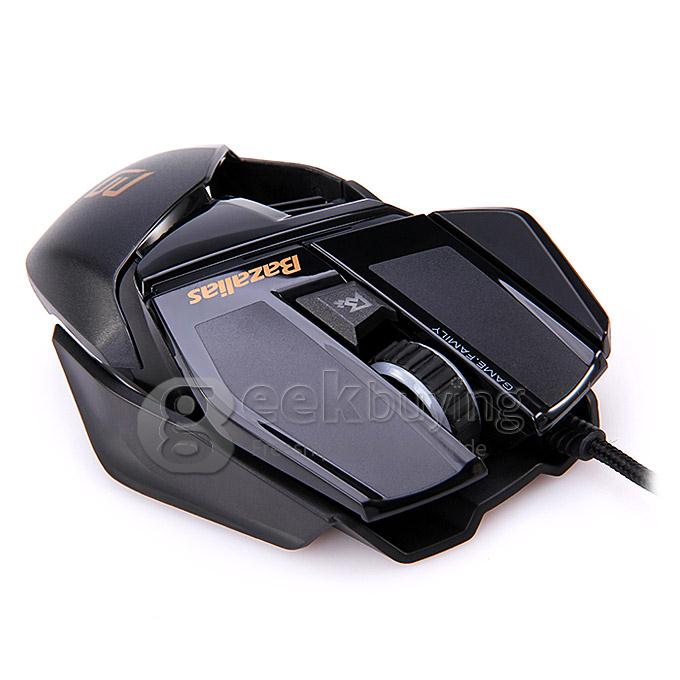 Bazalias X1 USB 2.0 800/1200/2000 DPI Wired Optical Game Mouse - Black