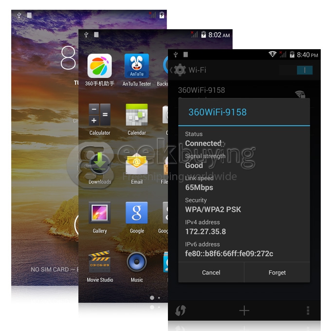 CUBOT S208 MTK6582 Quad Core 1.3GHz 5.0 Inch Android 4.2 OS Smartphone 1GB RAM 16GB ROM 8.0MP 3G/OTG With Leather Case Black