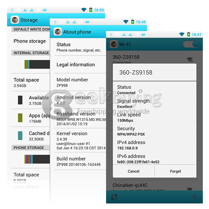 ZOPO ZP998 MTK6592 Octa Core 1.7GHz 5.5 Inch Amdroid 4.2 OS Smartphone 2GB RAM 16GB ROM 14.0MP With OTG NFC 5G WIFI Air Gesture White