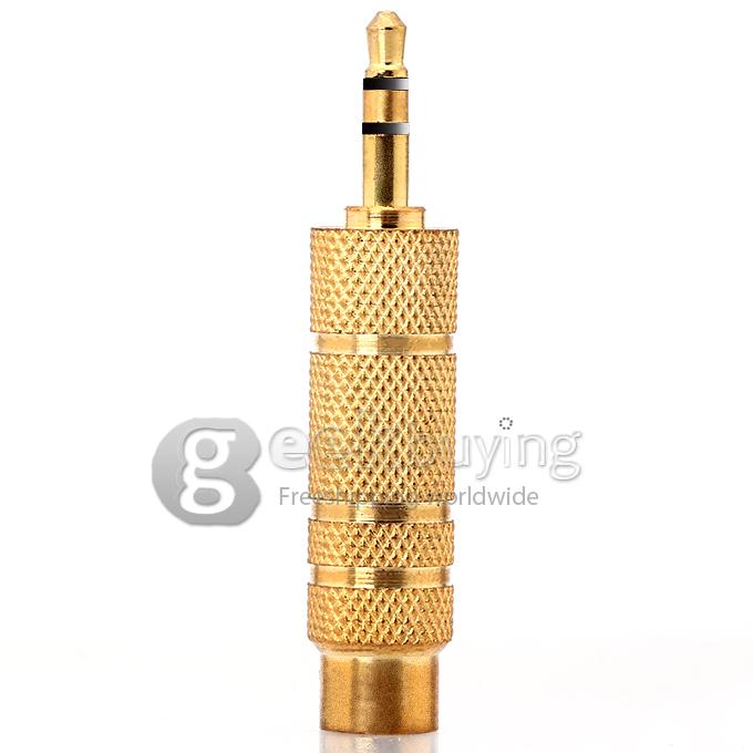 Gold Plated 3.5mm Stereo Jack Male to 6.3mm(1/4in) Female Mono Plug Audio Connector Adaptor