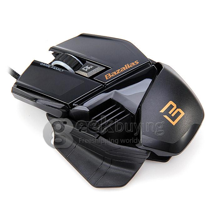 Bazalias X1 USB 2.0 800/1200/2000 DPI Wired Optical Game Mouse - Black