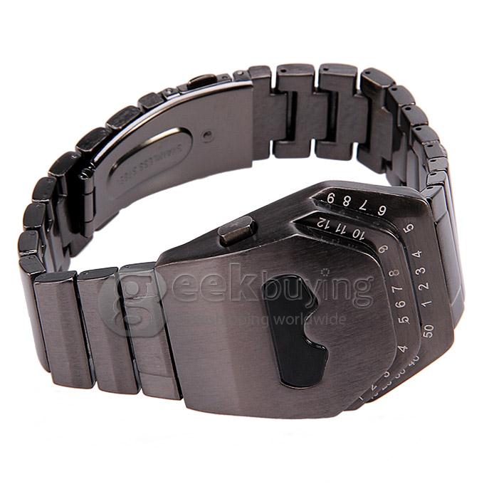 Stylish Unisex Snake Head LED Watch Wristwatch Timepiece with Stainless Steel Band