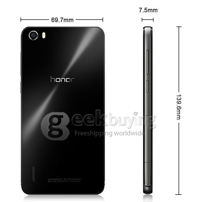 HUAWEI Honor 6 Kirin 920 Octa Core 1.7GHz 5.0 Inch Android 4.4 OS Smartphone 3GB RAM 16GB ROM FHD Gorilla Glass Screen 4G LTE-Black