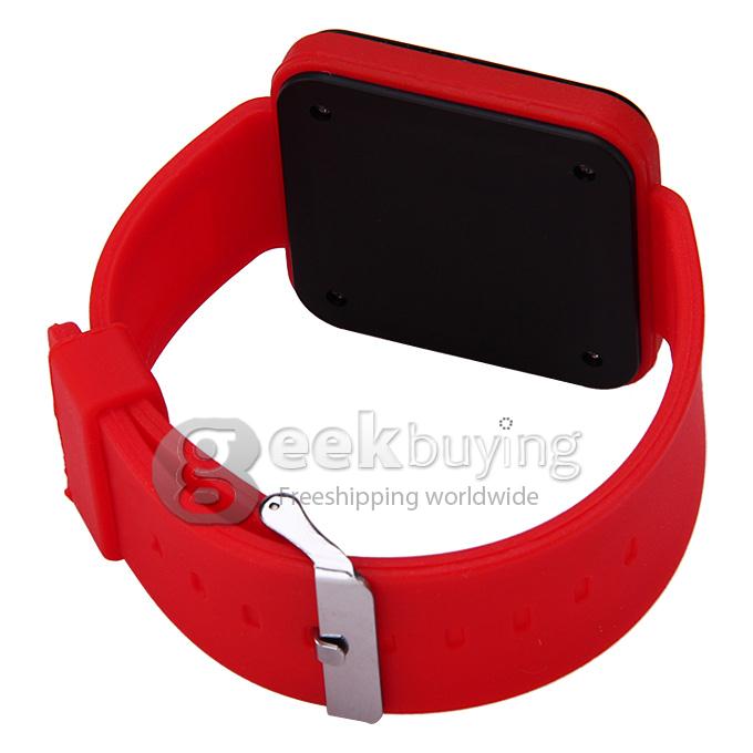 Unisex Rubber Band LED Digital Wrist Watch Timepiece with Touch Button for Women / Men - Red