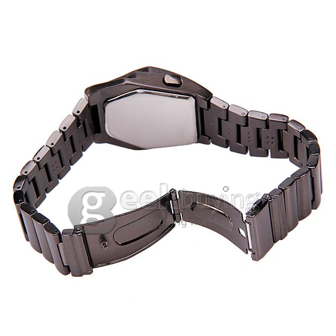 Stylish Unisex Snake Head LED Watch Wristwatch Timepiece with Stainless Steel Band