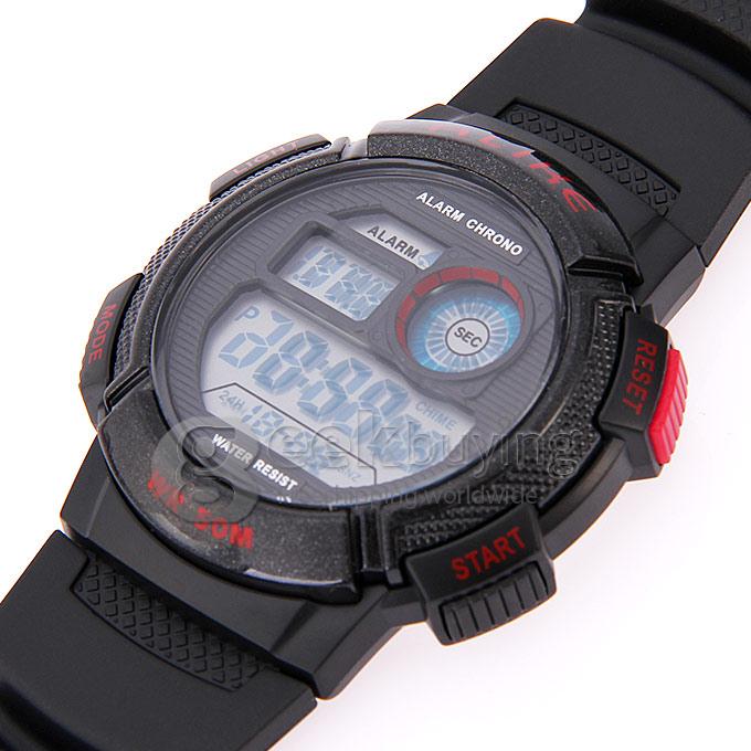 ALIKE A1278 Waterproof Digital Quartz Sport Wristwatch Timepiece with Rubber Band for Men - Red