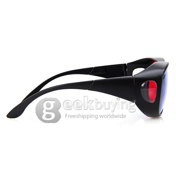 CAC66 Hydroscope-Shaped Anaglyph Circularly 3 Dimensional 3D Glasses with Half Red Half Blue Lens for 3D Games DVD Movie