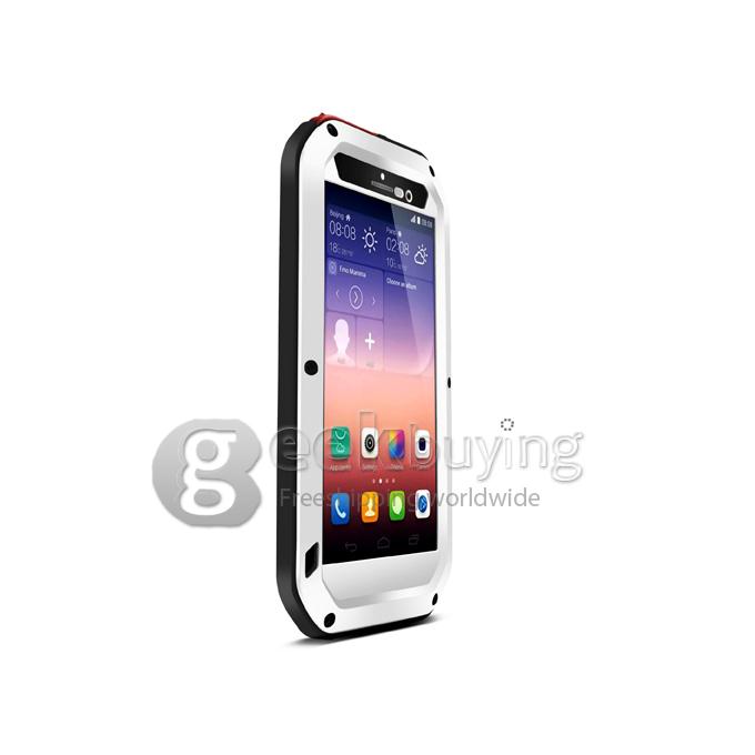 Love Mei Shock/Water Proof Heavy Duty Rugged Aluminum Metal Cover Case For Huawei P7 - White