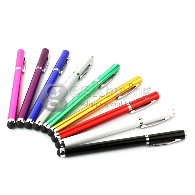 Capacitive Touch Screen Stylus Pen for Tablet PC & Mobile with Ball Pen Function - Silver (CP146356)