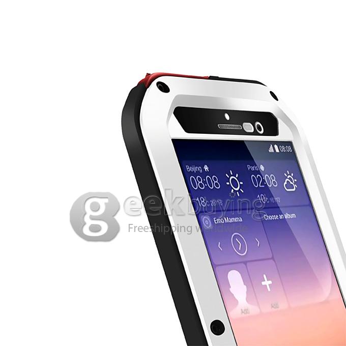 Love Mei Shock/Water Proof Heavy Duty Rugged Aluminum Metal Cover Case For Huawei P7 - White