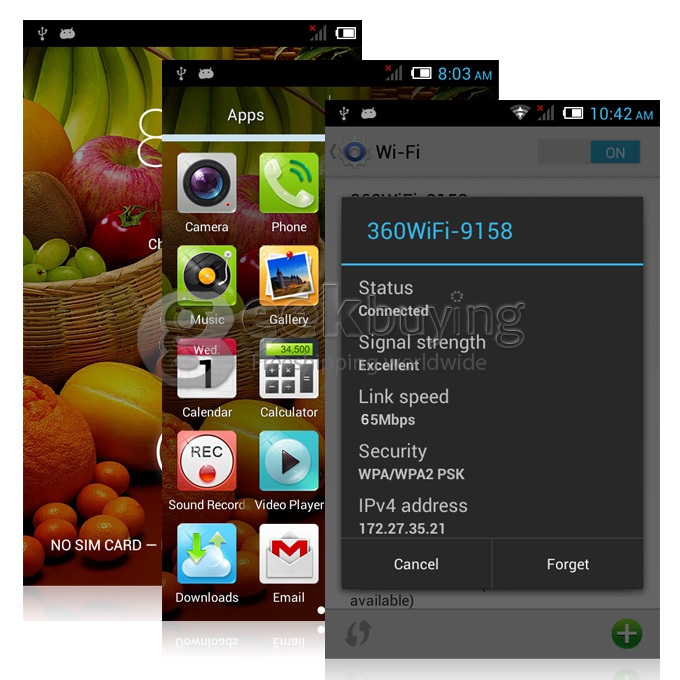 CUBOT GT95 MTK6572W 1.3GHz Dual Core 1.3GHz 4.0Inch Android 4.2 OS Smartphone 512MB RAM 4G ROM WVGA Capacitive Touch Screen 5.0MP 3G - Black