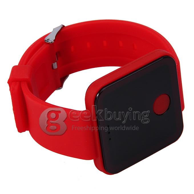 Unisex Rubber Band LED Digital Wrist Watch Timepiece with Touch Button for Women / Men - Red