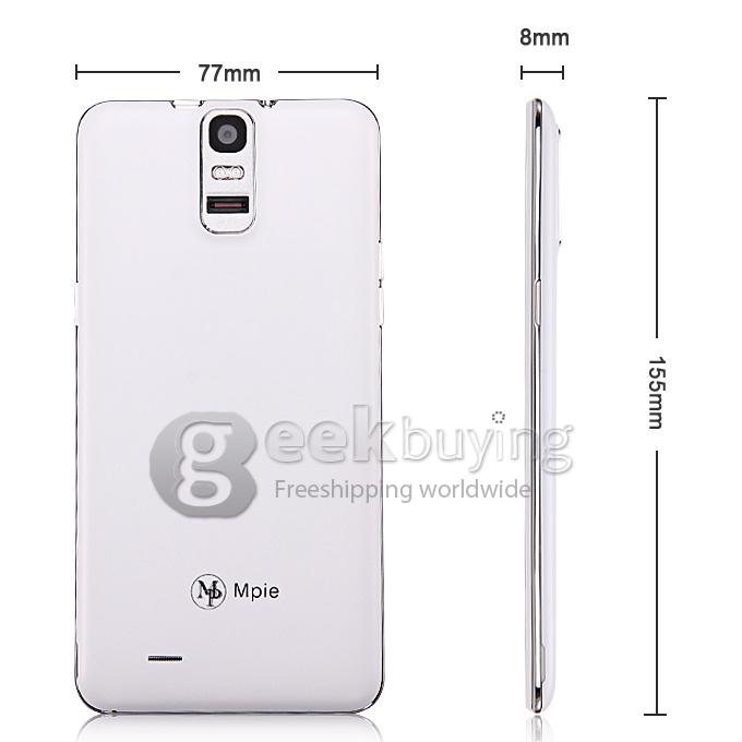 MPIE 909T MTK6582 Quad Core 1.3GHz 5.5 Inch Android 4.4.2 Smartphone 1GB RAM 8GB ROM FHD IPS OGS 3G 13MP OTG NFC - White