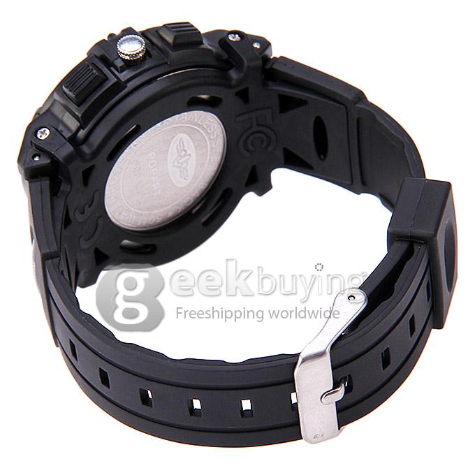 ALIKE A95 Waterproof Analog-digital Quartz Sport Wristwatch Timepiece with High-quality PU Band for Men - Black