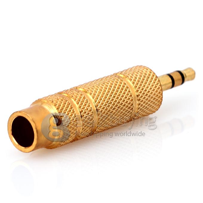 Gold Plated 3.5mm Stereo Jack Male to 6.3mm(1/4in) Female Mono Plug Audio Connector Adaptor