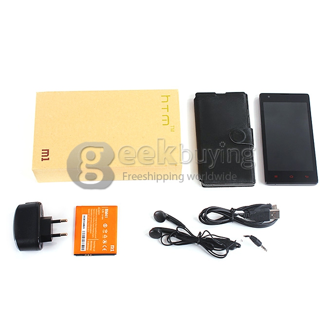 HTM M1 MTK6572 Dual Core 1.3GHz 4.7 Inch Android 4.2 OS Smartphone 512MB RAM 4G ROM 3G/GPS with Free leather Case Gray