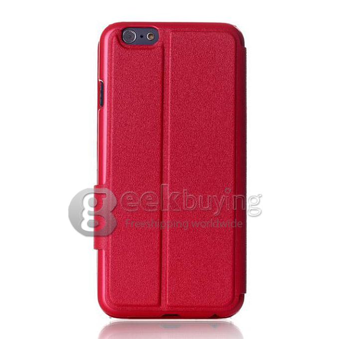 New View Style Leather Protective Case Cover With Holder for iPhone6 - Red