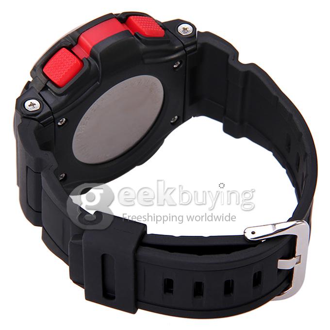 SHHORS SH-756 Men's 30M Water Proof LCD Digital Sport Watch Stopwatch Timepiece with Alarm Clock Calendar - Red