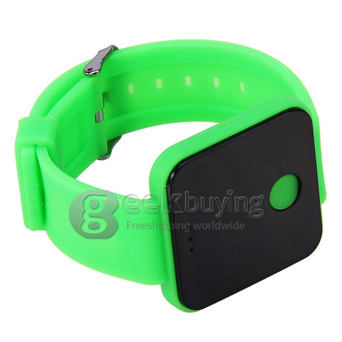 Unisex Rubber Band LED Digital Wrist Watch Timepiece with Touch Button for Women / Men - Green