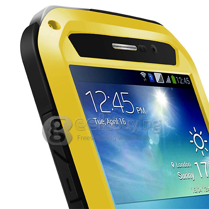 Love Mei Shock Water Proof Heavy Duty Rugged Aluminum Metal Cover Case For Galaxy Mega 5.8 i9150 - Yellow