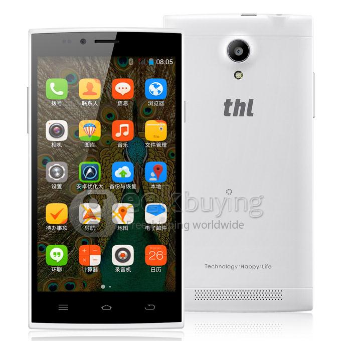 THL T6S FWVGA MTK6582M Quad Core 1.3GHz Smartphone 5.0 Inch 1G RAM 8.0MP Android 4.4.2 OS 3G GPS - White