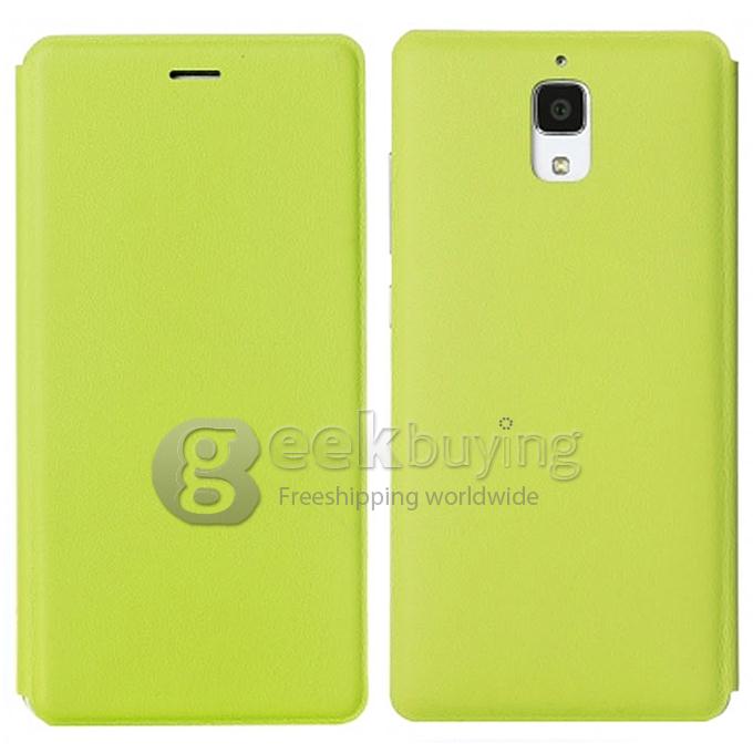 Original Xiaomi Mi4 Leather Case Ultra Thin and High Quality Cover Function For Xiaomi Mi 4 -Green