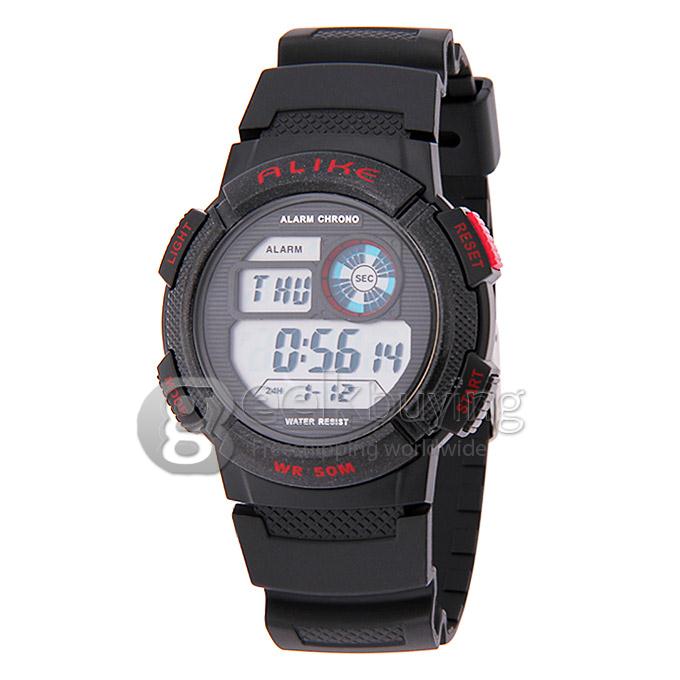 ALIKE A1278 Waterproof Digital Quartz Sport Wristwatch Timepiece with Rubber Band for Men - Red
