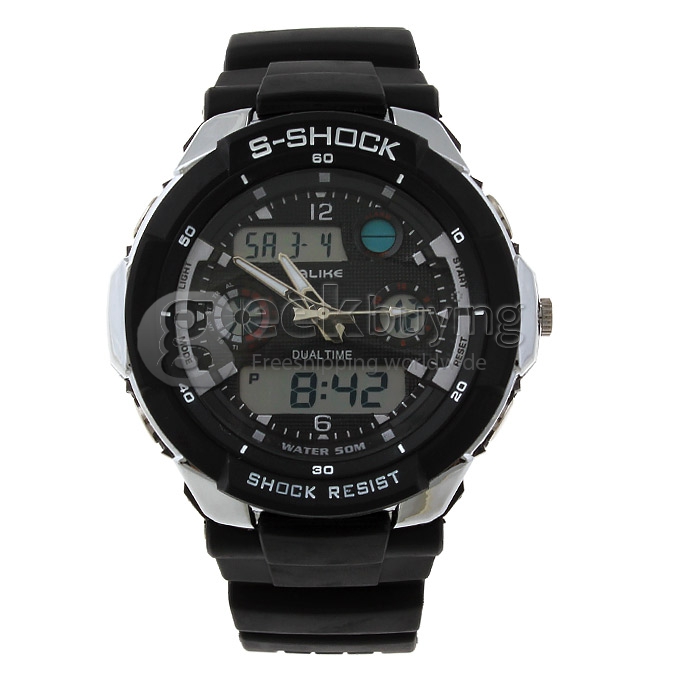 ALIKE AK1170 Plastic 50 Meters Waterproof Sport Utility Watch - Black