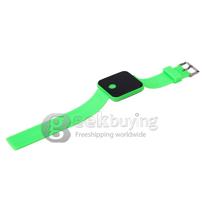 Unisex Rubber Band LED Digital Wrist Watch Timepiece with Touch Button for Women / Men - Green