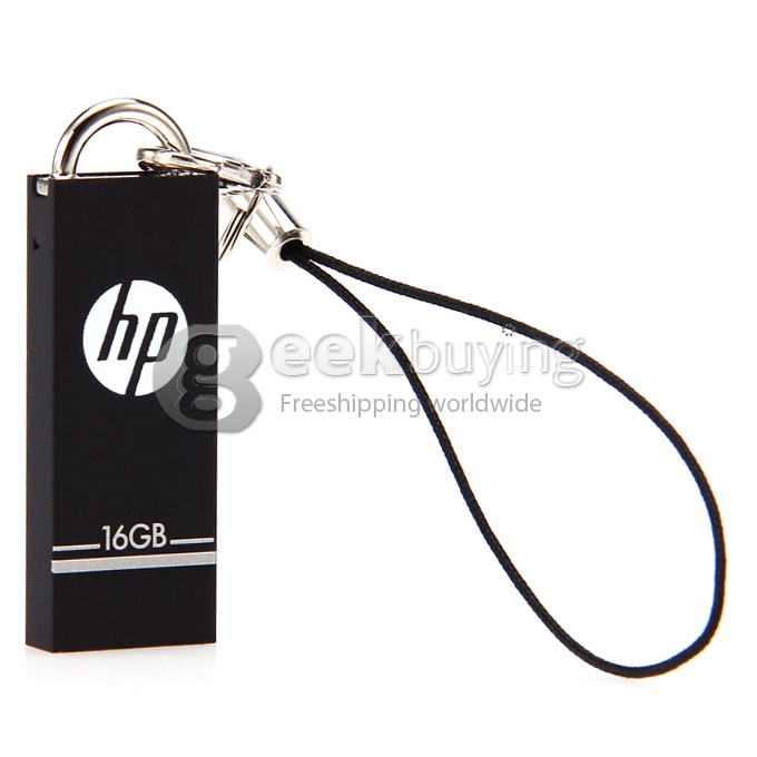 HP V224w 16GB USB 2.0 High Speed Flash Drive U Disk Memory Stick USB Drive with Keychain - Black