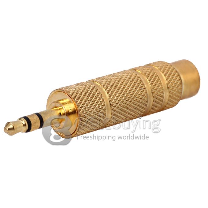 Gold Plated 3.5mm Stereo Jack Male to 6.3mm(1/4in) Female Mono Plug Audio Connector Adaptor