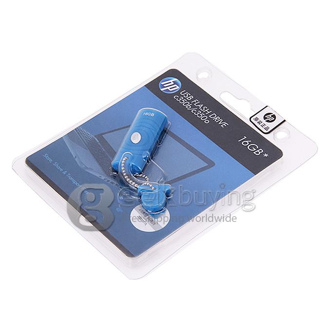 HP C350 16GB USB 2.0 High Speed Flash Drive U Disk Memory Stick USB Drive with Keychain - Blue