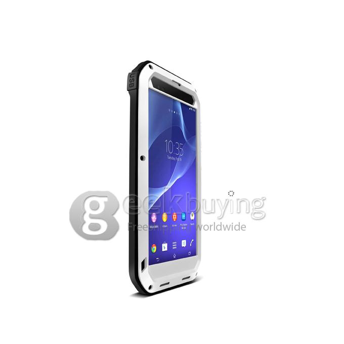 Love Mei Shock Water Proof Heavy Duty Rugged Aluminum Metal Cover Case for SONY Xperia T2 Ultra - White