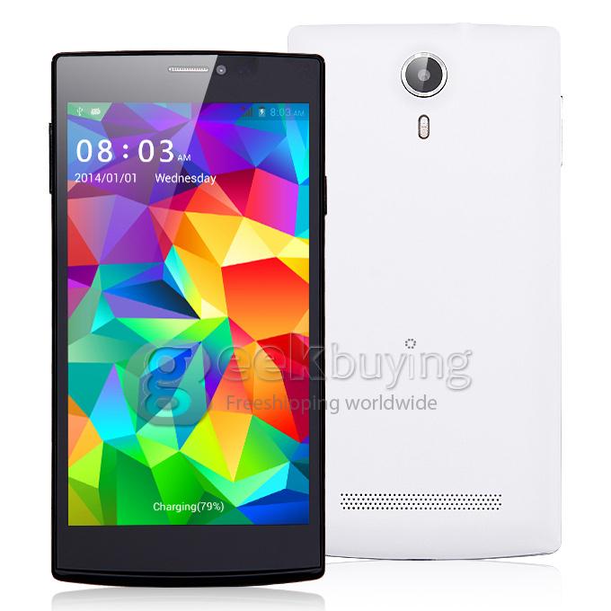 JIAKE V5 MTK6572W Dual Core 1.3GHz 5.5 Inch Android 4.2 Smartphone 512M RAM 4G ROM QHD Screen GPS 3G - White